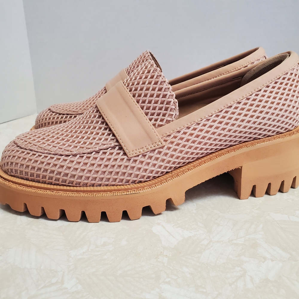 Areosoles Elegant Mesh Loafers in Pink and Tan - Picture 3 of 5
